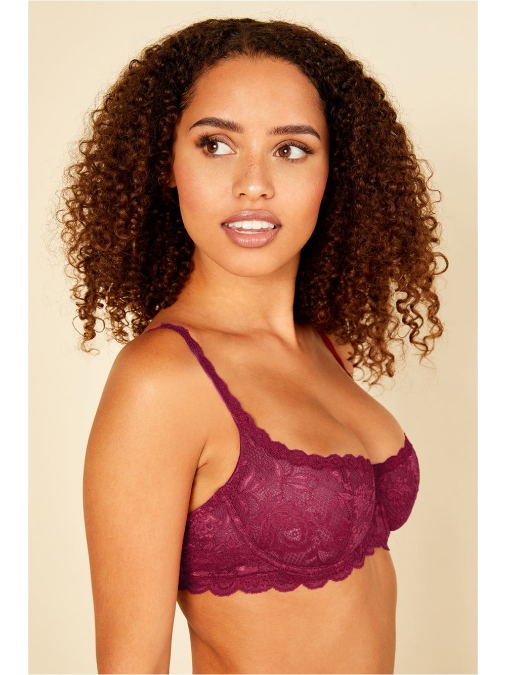 NWT Cosabella Never Say Never Balconette Bra in Vino 34C